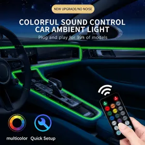 Car Interior Atmosphere Light USB Powered Remote Control Full Color LED Neon Strip, Enhance Your Car's Luxury Feel