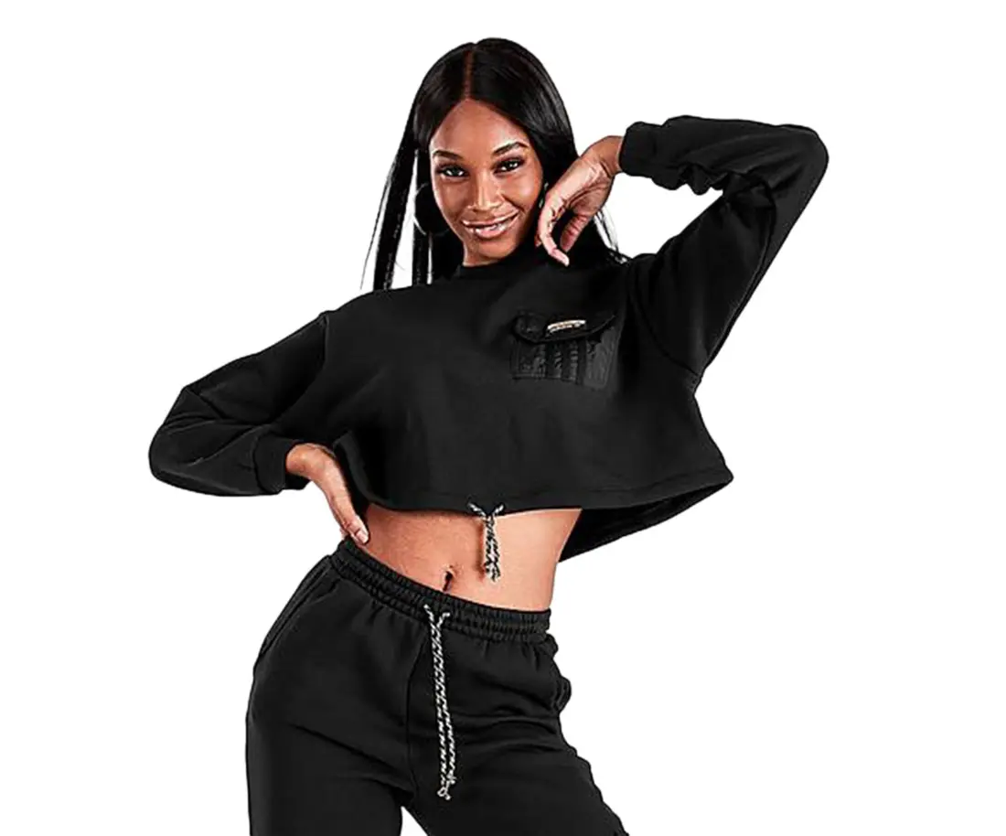 Adidas Outline Crop Crew Womens Active Sweatshirts