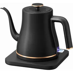 Gooseneck Electric Kettle, 0.8L Electric  Kettle  Pot, Pour Over Coffee Kettle with Stainless Steel Inner Lid & Bottom, Water Boiler with Auto Shut Off and Boil Dry Protection, Black