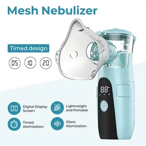 Portable Mesh Nebulizer with Auto-Cleaning and Intuitive LED Interface,Handheld Nebulizer for Adults Kids,Rechargeable Handheld Humidifier for Respiratory Care at Home/Travel