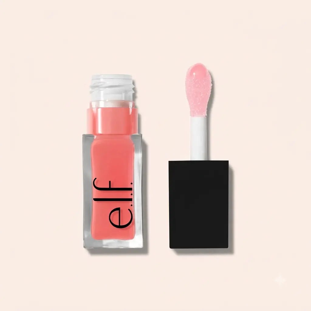 e.l.f. Glow Reviver Lip Oil Pink Quartz Nourishing High Shine Tinted Lip Oil With Jojoba Oil Hydrating Lip Treatment