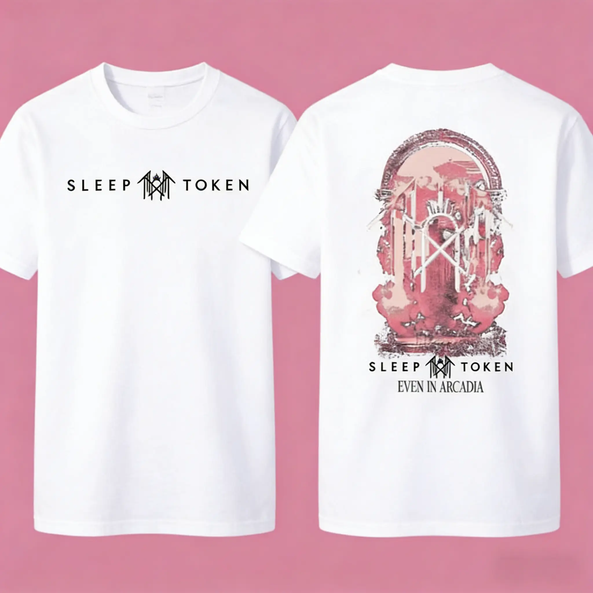Sleep Token "Even in Arcadia" Men's Fitted Cotton Casual Short-Sleeve Round-Neck Graphic Tee - 2025 Tour Exclusive Print, Menswear Top, TikTok Shop Deals, Tour 2025