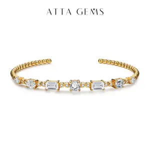 Luxurly Synthetic Moissanite Bracelet D Color VVS1  for Women Certificate Engegament Anniversary Gift Jewelry B005