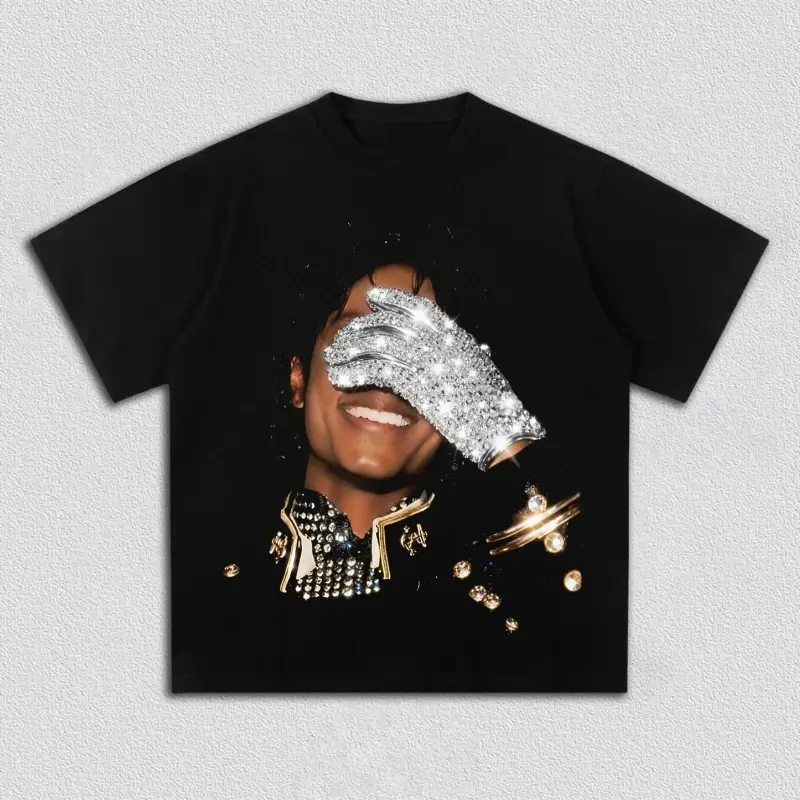 Summer Men's MJ Michael Jackson Printed CottonNeutral O-Neck Short Sleeve Men's and Women's Fashion Hip Hop T-shirt Fan Gift
