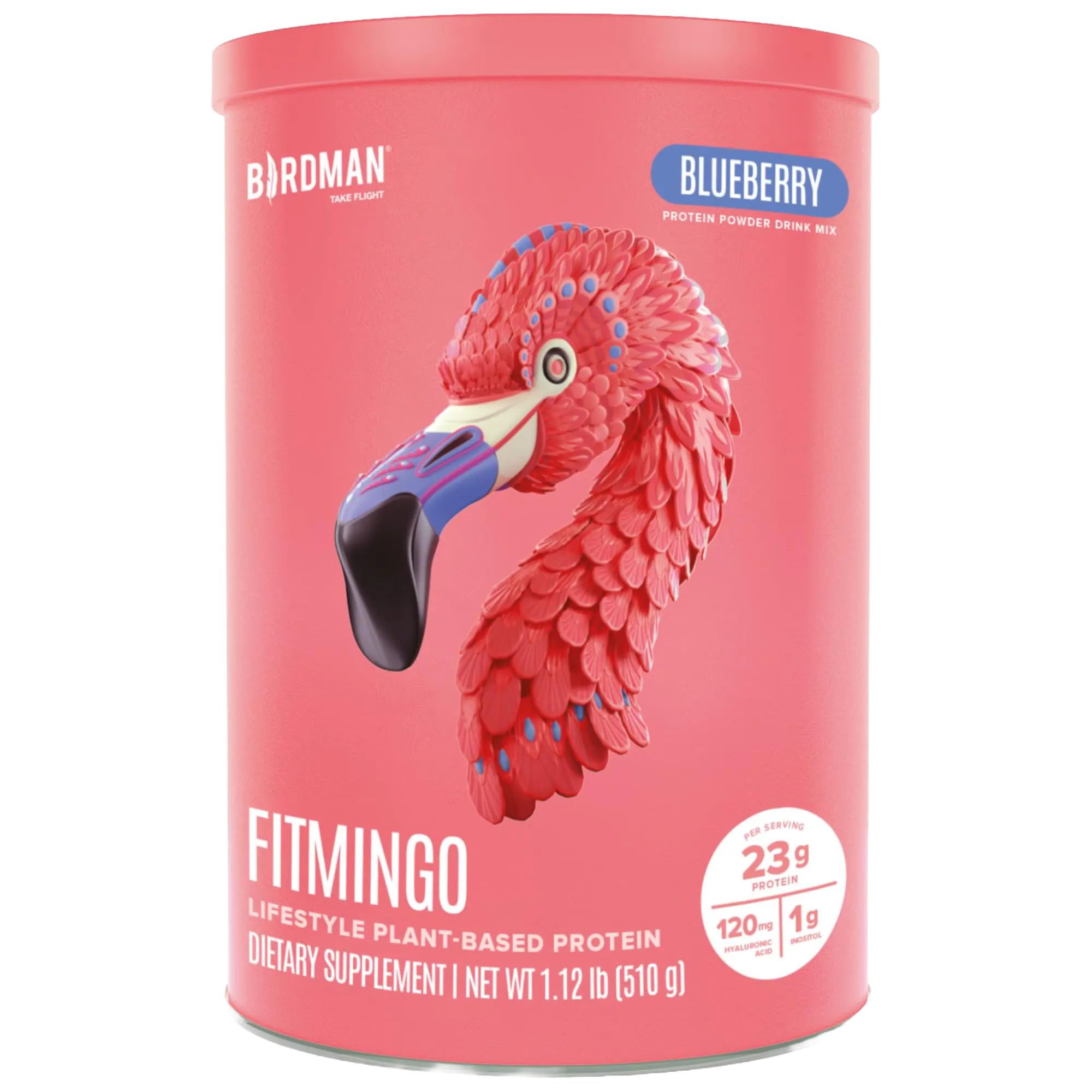 Fitmingo Plant-Based Protein Powder Supplement - Blueberry Flavor, 1.12lbs, Gluten-Dairy-Sugar Free, 23g Protein per Serving, Vitamin & Zinc Infused, for Fitness & Wellness