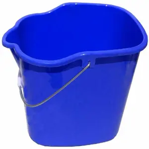212 MAIN 17 qt. Square Polyethylene Mop Bucket - Sky Blue Plastic Utility Bucket with Pour Spout