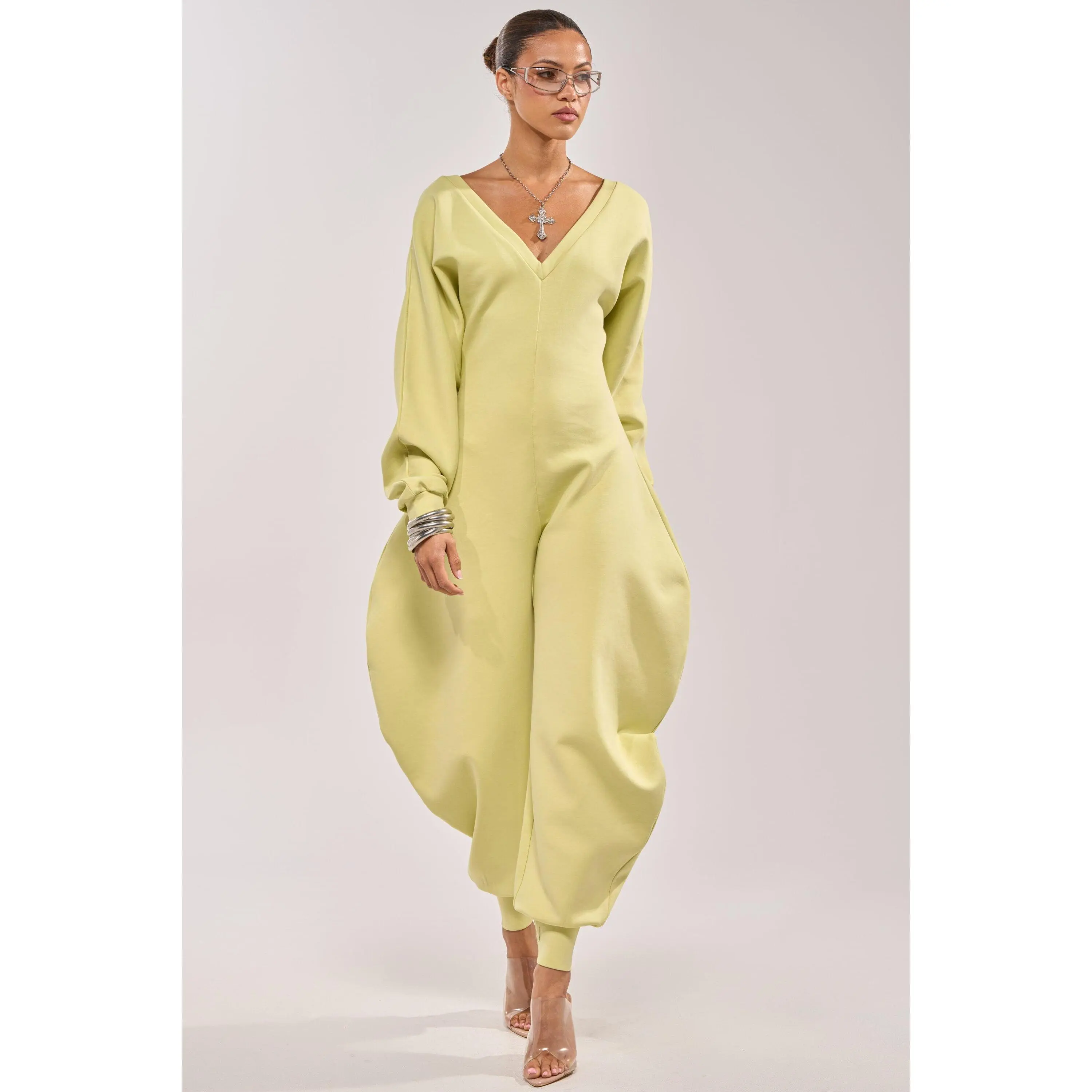 COMFY COZY JUMPSUIT IN LIME