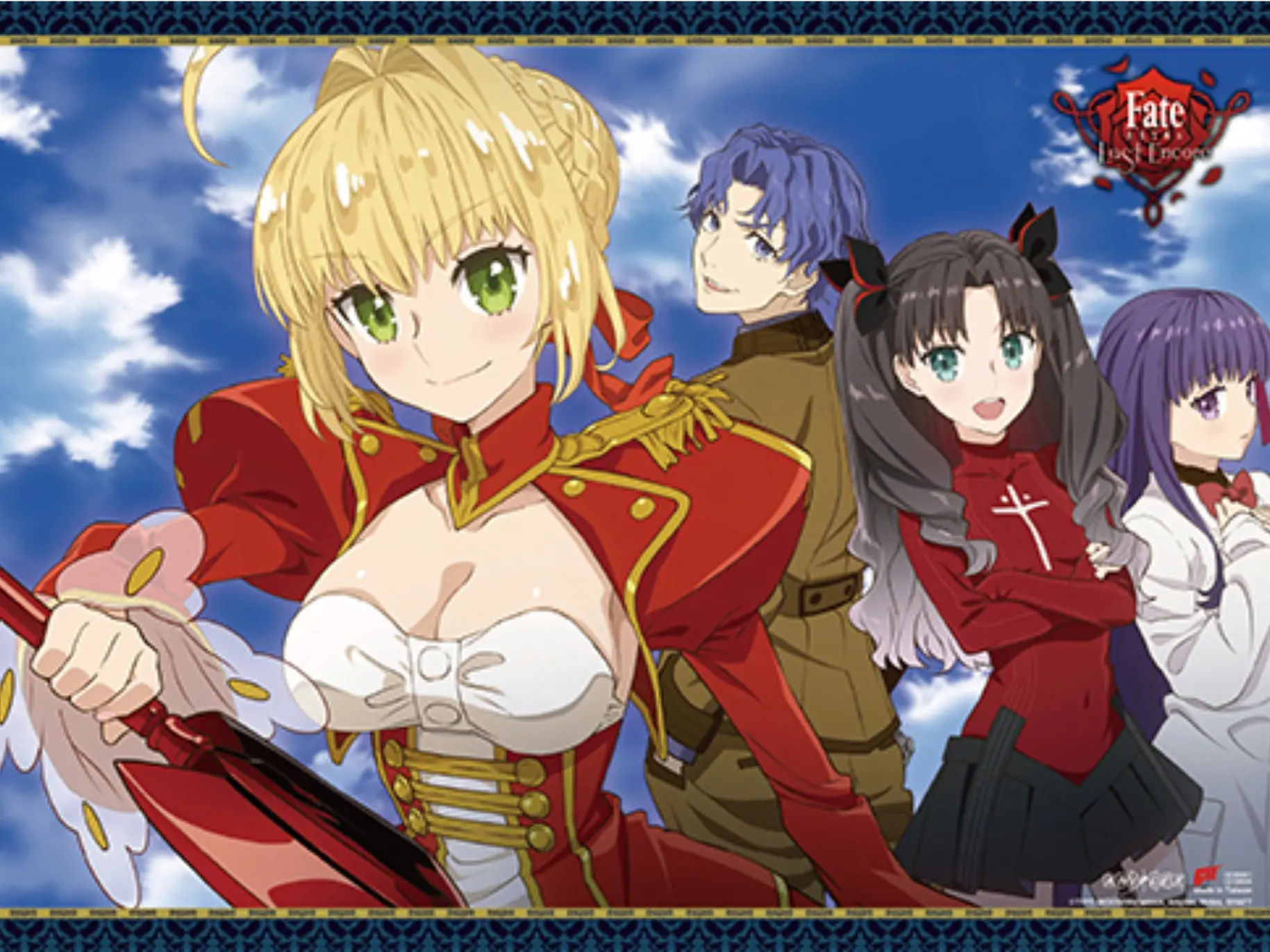 Wall Scroll 44x33” Wide - Fate Extra Last Encore Group - Canvas Wall Tapestry Paintings Wall Art Hanging Scrolls Decor