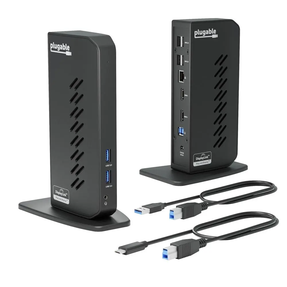 Plugable UD-3900Z USB Dual Monitor Universal Docking Station - Expands Multi-Monitor Support, Enables Dual HDMI Displays, Supports M1 to M5 MacBooks, Does Not Charge Laptops