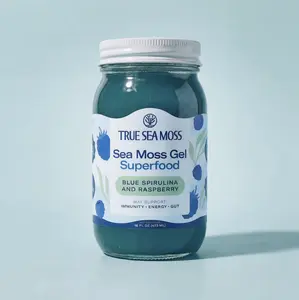 True Sea Moss Blue Spirulina and Raspberry Irish Sea Moss Gel – Rich in Essential Minerals & Vitamins – supports vitality