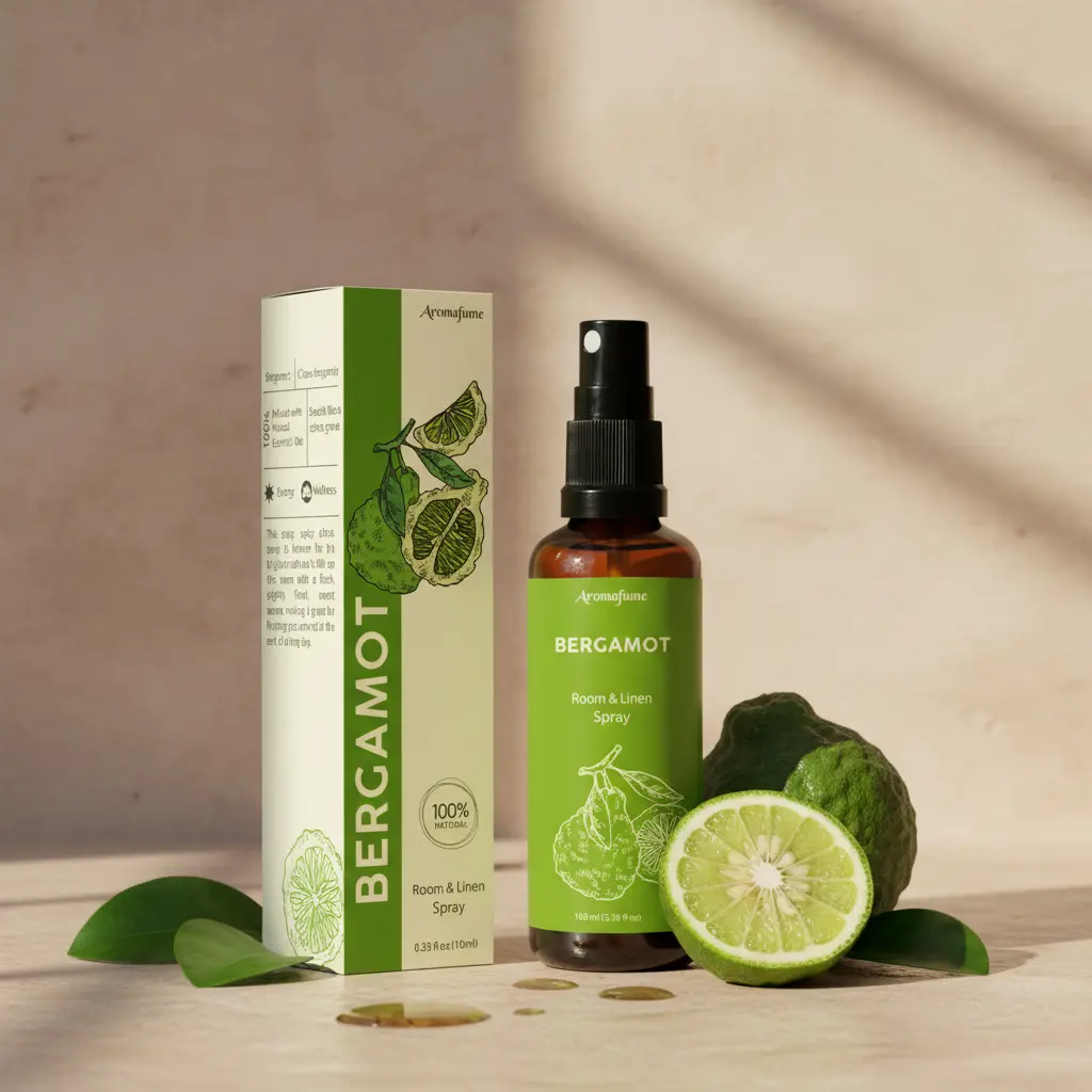 Bergamot Room, Linen & Pillow Spray by Aromafume | 100ml/3.38 fl oz | with Pure Bergamot Essential Oil | Aromatherapy Spray for Relaxation, Sleep & Stress Relief | Mist for Bedding, Fabric