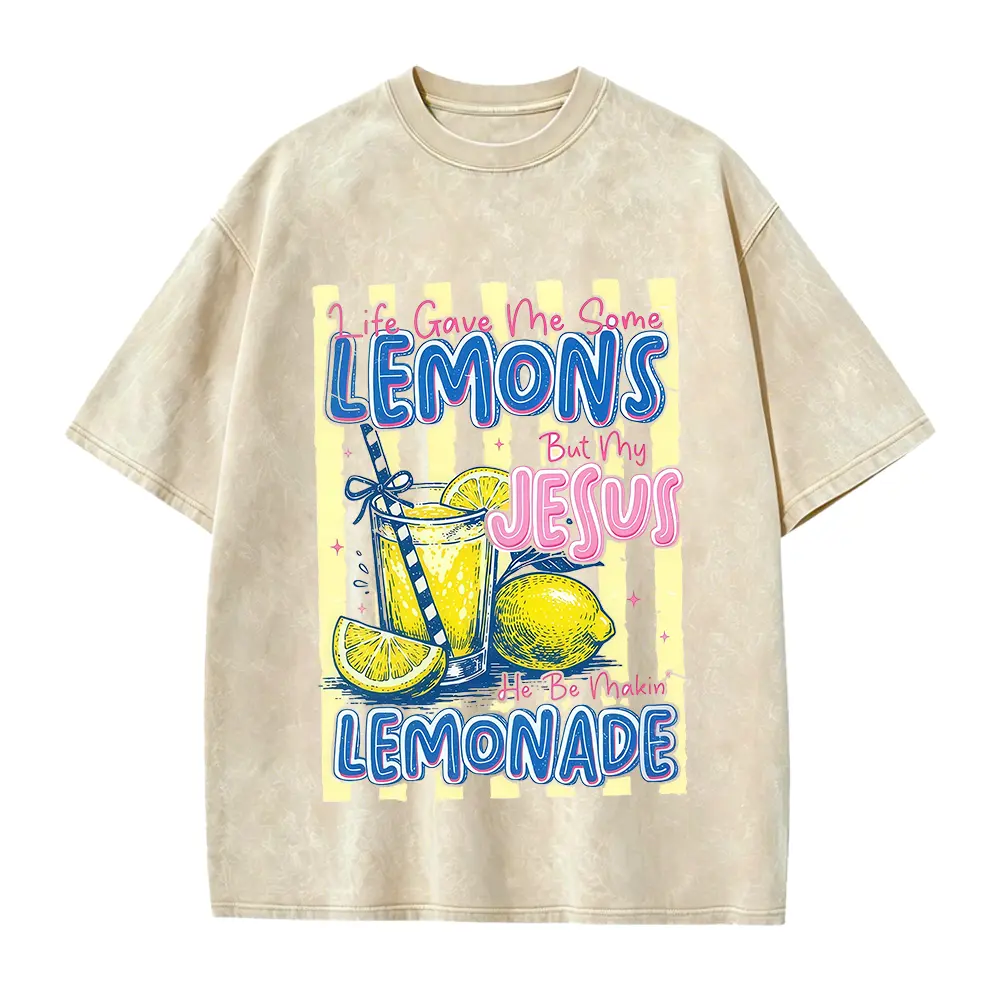 Washed T-shirt-Apricot