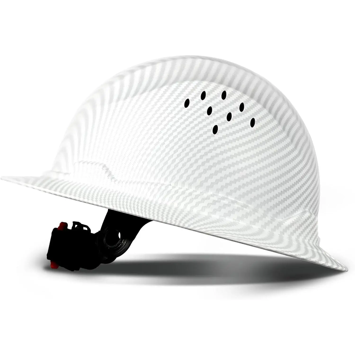 Vented Safety Hard Hat, Full Brim with Rain Protection, Carbon Fiber Pattern, 6-Point Suspension System for Men, Hot Weather DIY Outdoor Sports Use