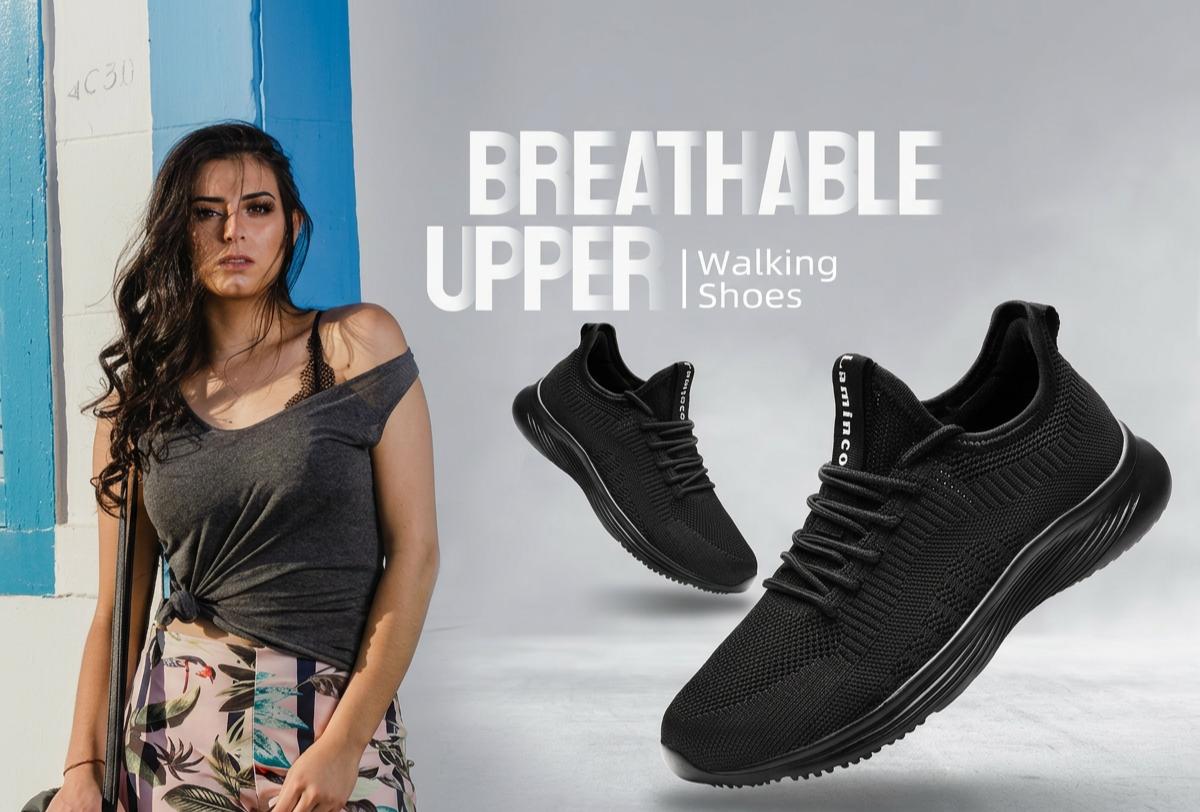Lightweight Knit Sneakers for Women | Breathable Slip On Tennis Shoes | Casual Gym Walking Athletic Shoes
