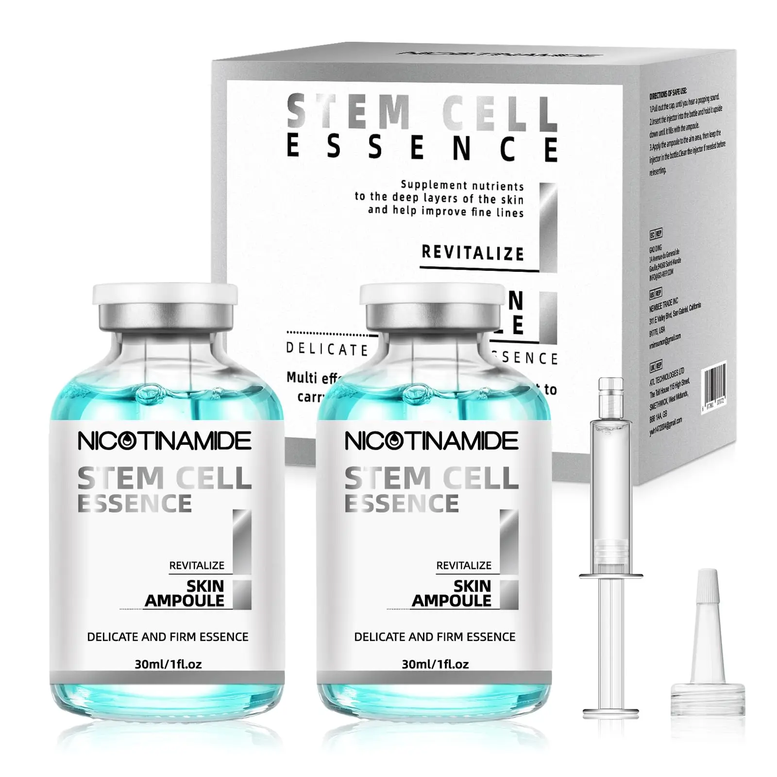 Stem Cell Serum For Face, Hydro Peptide Stem Cell Booster for Friming Anti-aging, Nicotinamide Stem Cell Serum Ampoule, Stem Cell Essence Microneedle for Skin Therapy, Stem Cell Drop for Rejuvenated Skin, Glow Up & Even Skin Tone, Kbeauty