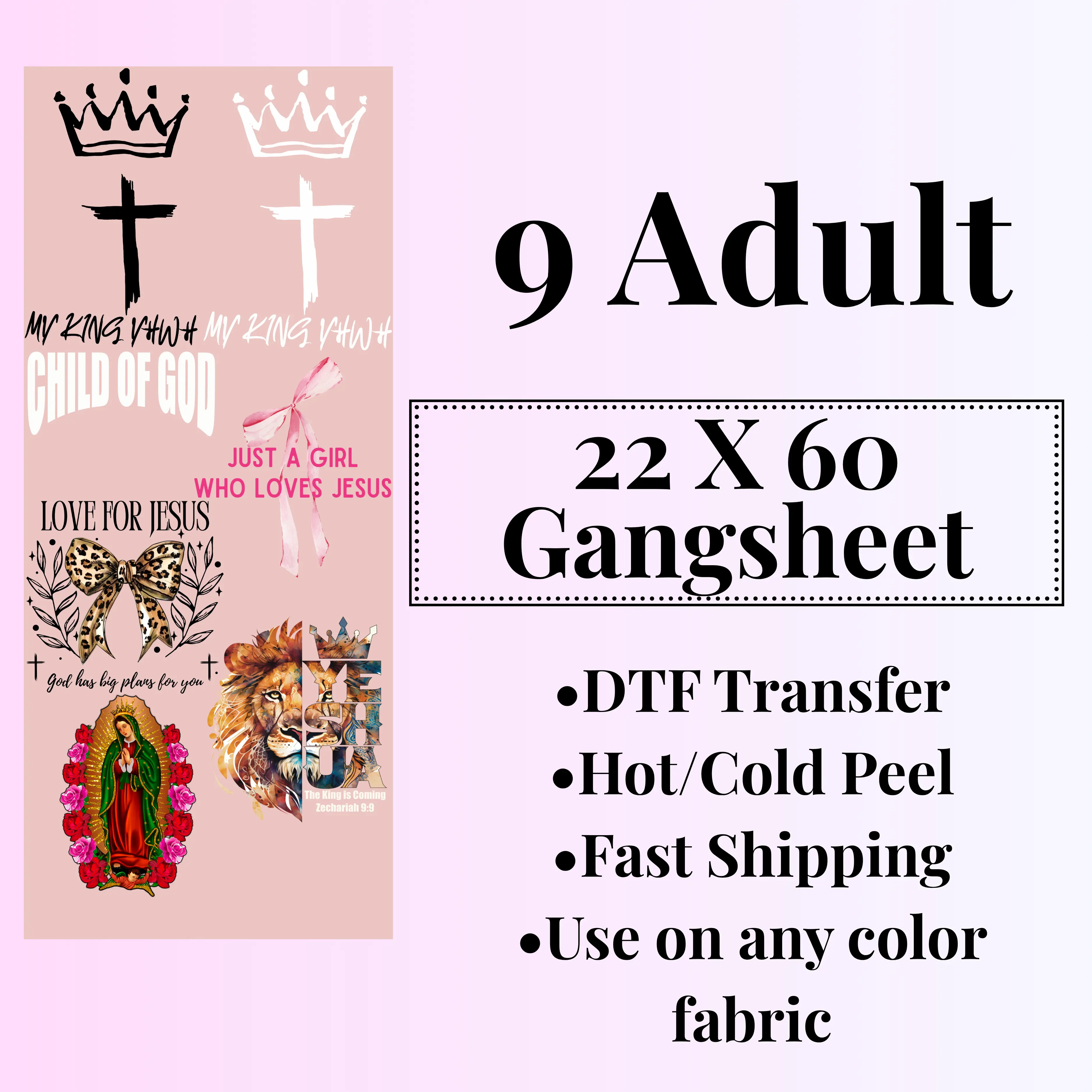 Religious Gang Sheet 22 X 60 DTF
