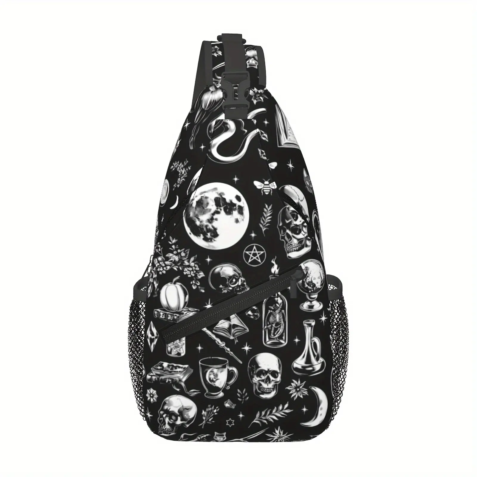 Crossbody Chest Bag Hiking Backpack Gothic Witch Witchcraft Shoulder Bag Folding Large Capacity Fashion Durable Can Be Used For Shopping, Work, Beach Bag Fishing Backpack Halloween Travel Accessories Must Have Backpack For School Back Christmas Gifts