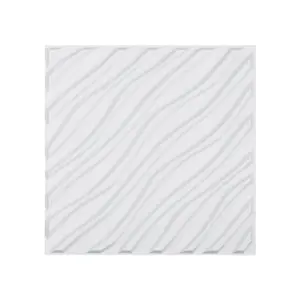 summervibes PVC 3D Wall Panels, 12-Pack 19.7x19.7 in Modern Art Minimalist Wave Tiles, 32 Sq. Ft Coverage Accent Panels, Interior Home Decor for Bedroom, Living Gaming Room, Matte White, Pvc Panels