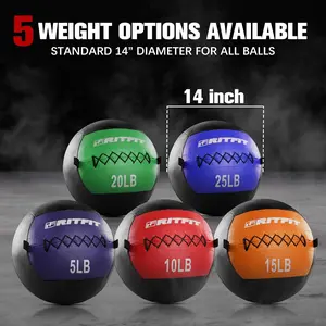 RitFit Soft PVC Medicine Ball - 10lb,15lb,20lb,40lb - Smooth & Tread Textured Grip, Durable Wall Ball for Core Strength, Full-Body Workouts, Home Gym Exercise Equipment