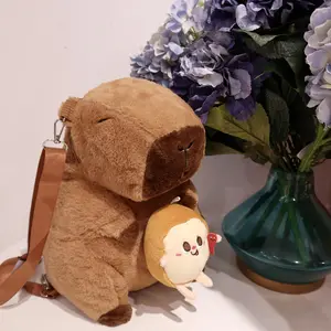 13 Inch caybara Capybara Plush Backpack, Backpack For Women, Bag, Can Store Cell Phone, Wallet And Keys, Capybara Plush Backpack, Cpaybara Stuffed, Stuffed Animals, Plush, Toys, Plush Animals, Gifts For Girls peluche  capybara cute anime doll