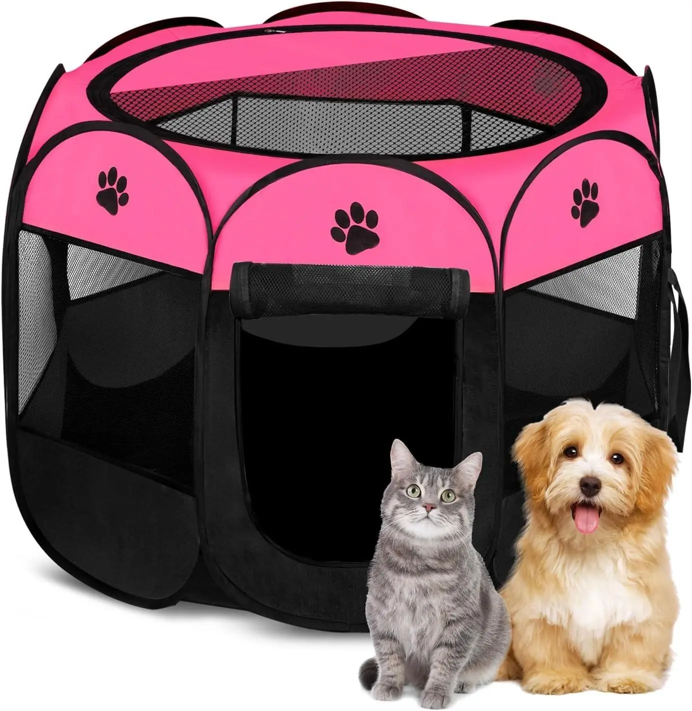 Foldable Pet Playpen Gate | Portable Tent Crate for Small Dogs, Playpens for Cats & Rabbits, Playpen Gate Playpens