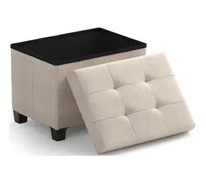 Ornavo Home Rectangle Small Storage Ottoman wit h Legs Ornavo Home Rectangle Small Storage Ottoman wit h Legs