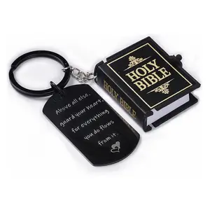 Mini Holy Bible Verse Keychain – Christian Keyring Pendant for Women & Men, Inspirational Tiny Book Gift for Birthday, Thanksgiving, Christmas, Baptism