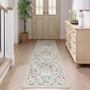 Luxurious Vintage Garden Rug, Entrance Hallway Runner Mat, Bedroom Bedside Blanket, Kitchen Decorative Rug, Soft Comfortable Plush Foot Pad, Vintage Floral Rug, Boho Runner Rug