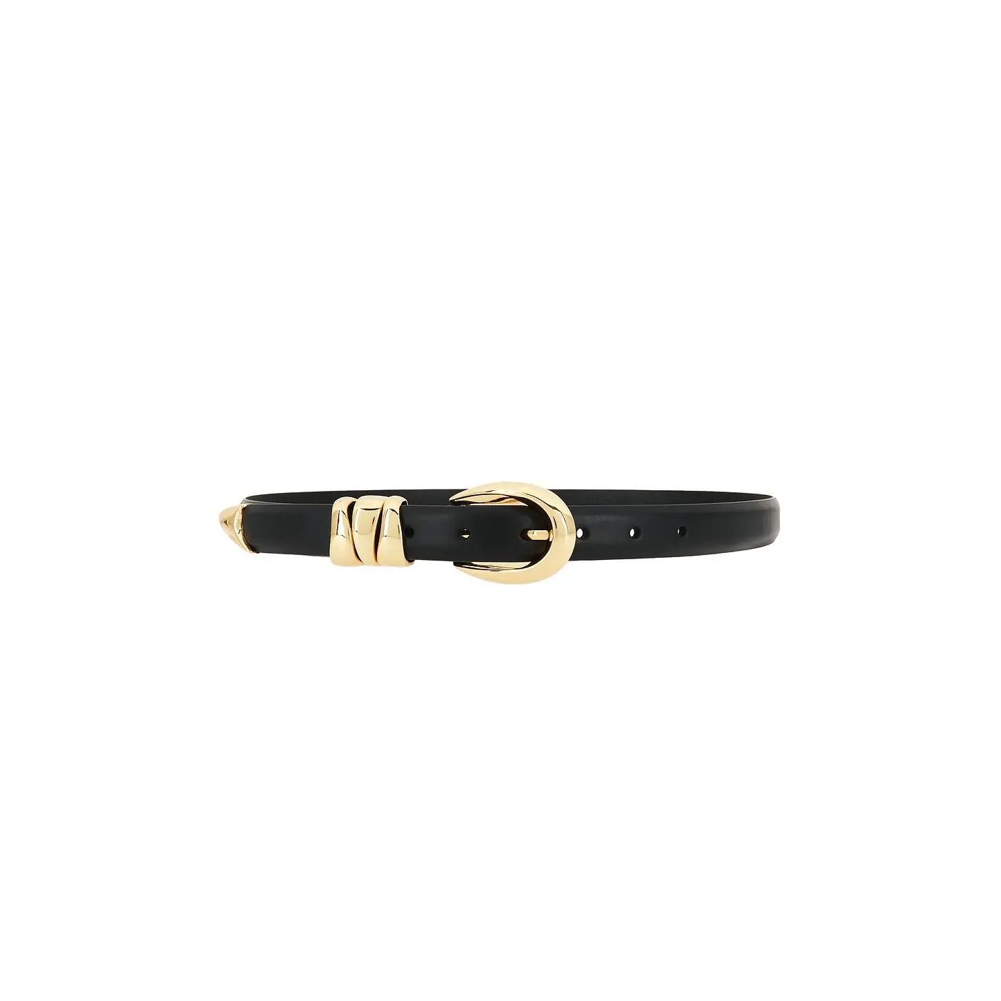 Madewell Triple Metal Keeper Belt in True Black With Gold Black & Gold