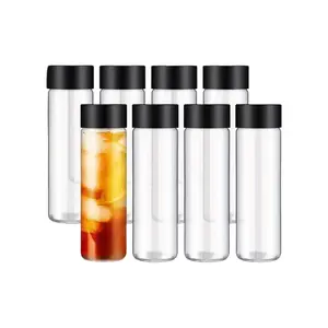3pcs Reusable, leak-proof juice bottles: one plastic juice bottle (with cap) and one 300ml plastic juice bottle (with cap). Suitable for holding juice, water, kombucha, milk, smoothies, and coffee.