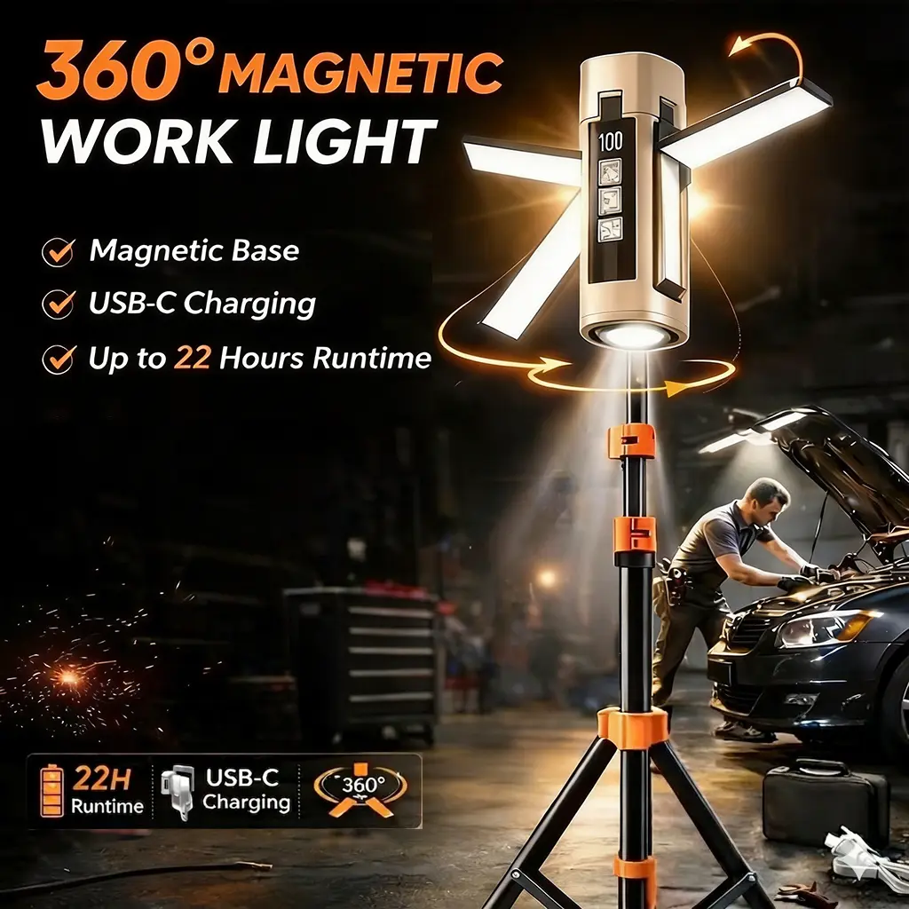 Foldable Camping Light, Compact and Extendable Outdoor Lantern with 7 Bright Modes, USB Rechargeable 360° Adjustable, Hiking Gear & Camping Accessories, 7 Modes Bright, Foldable Lamp