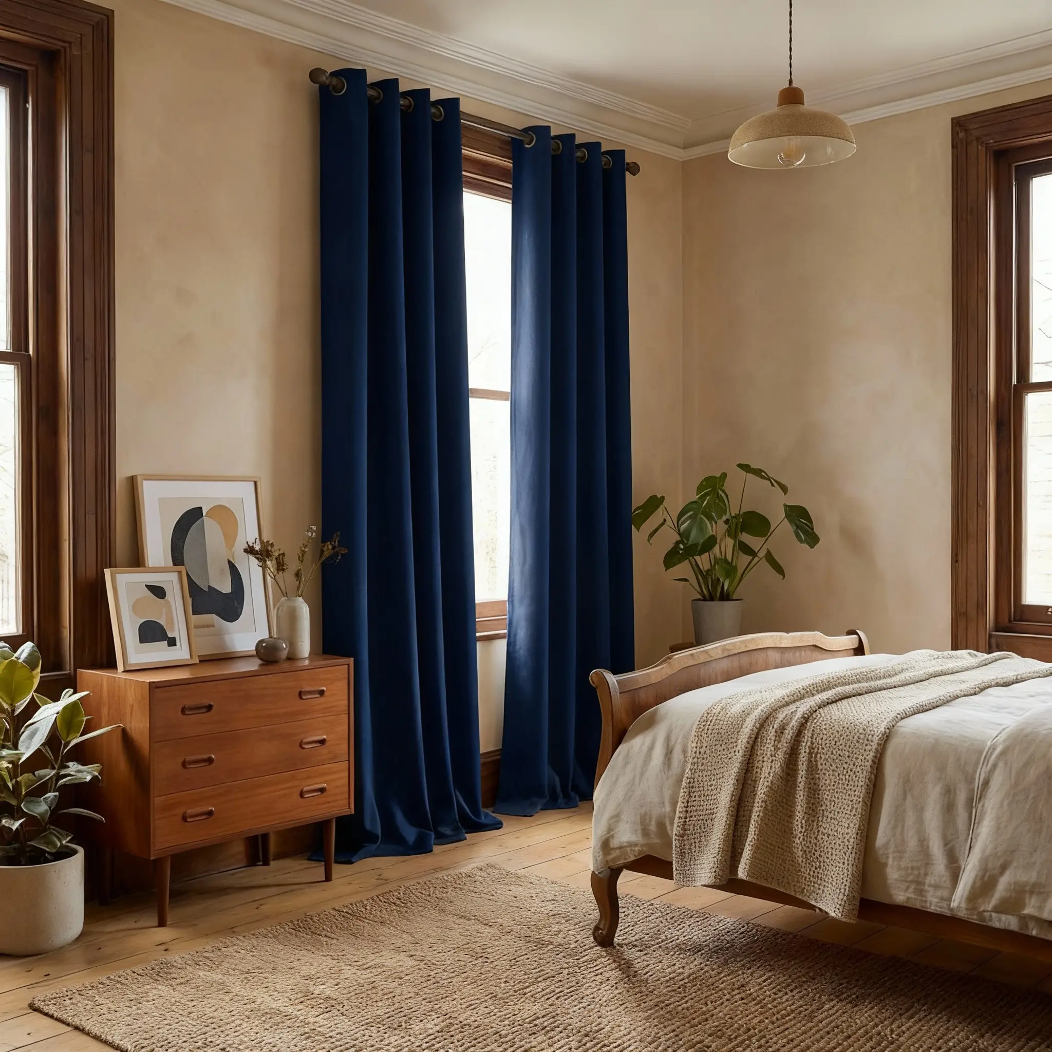 Black Out Window Curtains, 2-Piece Triple-Layer Premium Fabric Curtains, High-Performance Light Blocking & Noise Reduction for Bedroom & Living Room Decor, Black Out Window Curtain