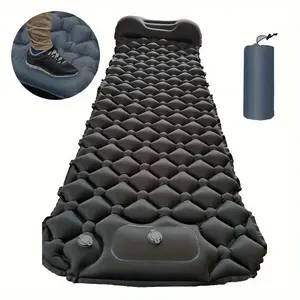 Outdoor Camping Sleeping Pad Inflatable Mattress With Pillows, Ultralight Air Mat Built-in Inflator Pump For Travel Hiking