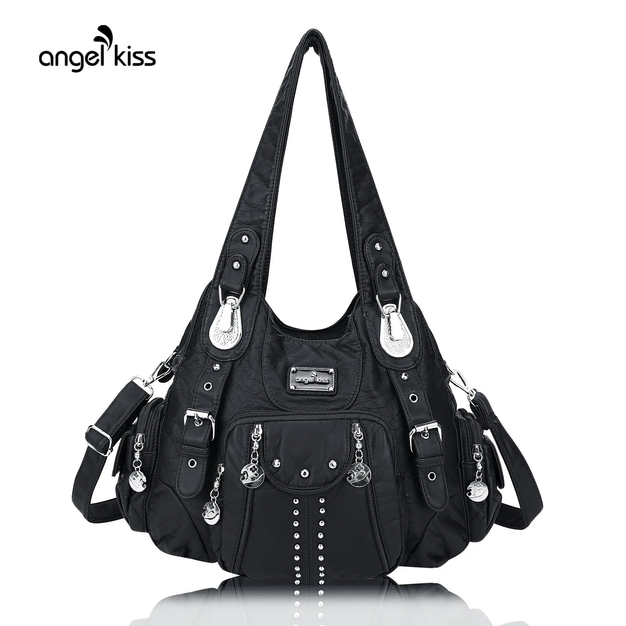 Angel Kiss High Quality Fashionable Elegant Large Hobo Crossbody Shoulder Bag for Women - Soft PU Leather, Adjustable Shoulder Strap, Multiple Pockets, Anti-Theft Back Zipper, Casual Hobo Crossbody Purse, Crossbody Shoulder Bags, Hobo Crossbody Purses,sum