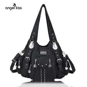 Angel Kiss Soft PU Leather Large Hobo Bag for Women - Adjustable Shoulder Strap, Multiple Pockets, Anti-Theft Back Zipper, Casual Handbag Satchel SpringStatements