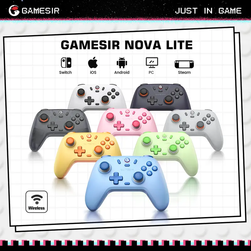 GameSir Nova Lite Multi-Color Wireless Controller - Compatible with PC, Steam, Android, iOS, Switch - Not Compatible with Xbox