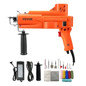 VEVOR Tufting Gun, 2 in 1 Cut & Loop Pile, Electric Carpet Weaving Flocking Machine, Rug Machines Starter Kit, 7-27 Stitches/sec High Speed Rug Making Tools, 4-25 mm Adjustable Height, 110V, Metal, Gr-3 Model