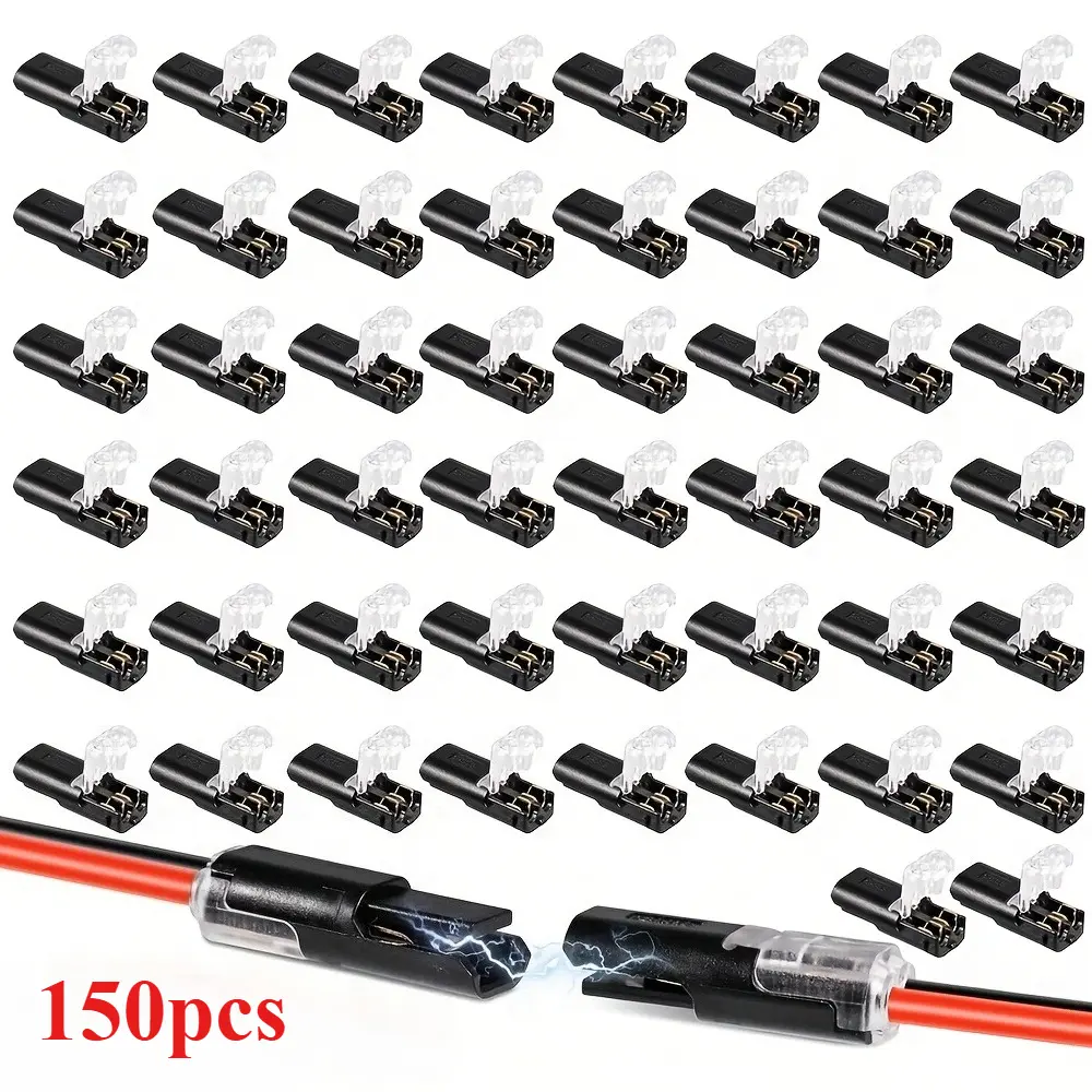 150/100/50 pcs pluggable LED 2-pin dual cable connector, universal compact wire terminal, no need for quick wire splicing connector, D2 cable connector
