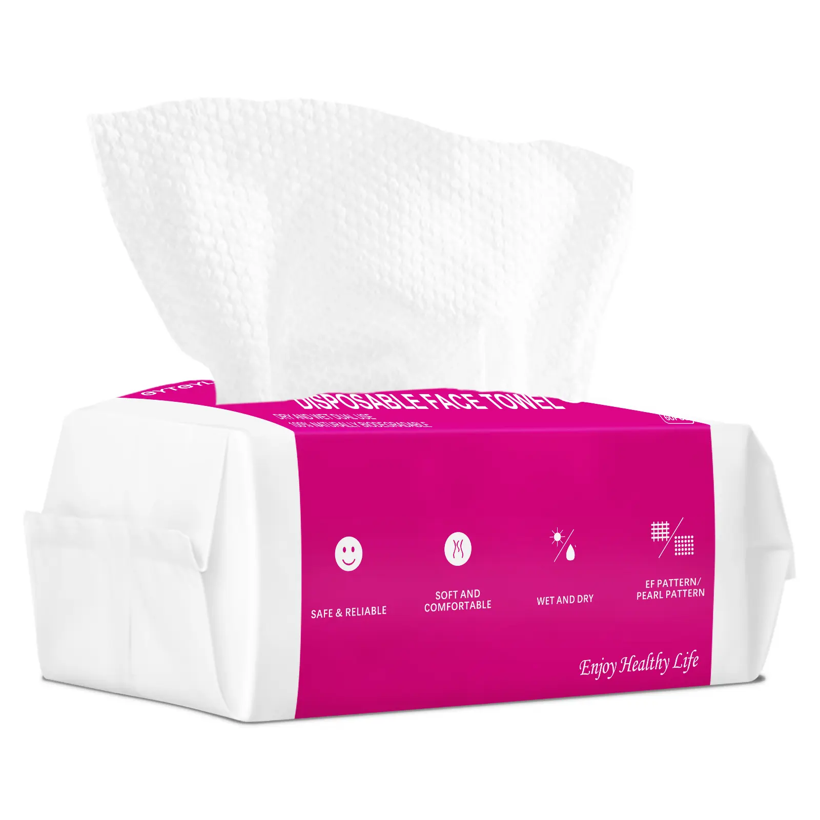 Face Towels, Disposable Face Towels 20x20cm, Biodegradable Ultra Soft & Thick Facial Towels for Sensitive Skin, Lint-Free Makeup Remover Dry Wipes, Multi-Purpose Cleansing Towelettes for Face Wipes