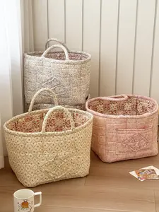 Fabric storage basket - Large foldable flower-shaped laundry basket - Children's room storage basket - Portable foldable clothing and toys storage basket