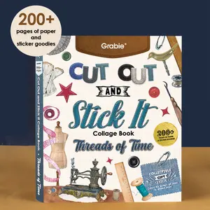 Grabie 200+ Pages Threads of Time Collage Activity Book, TiktokShopSpringGlowUp, RefreshedLook