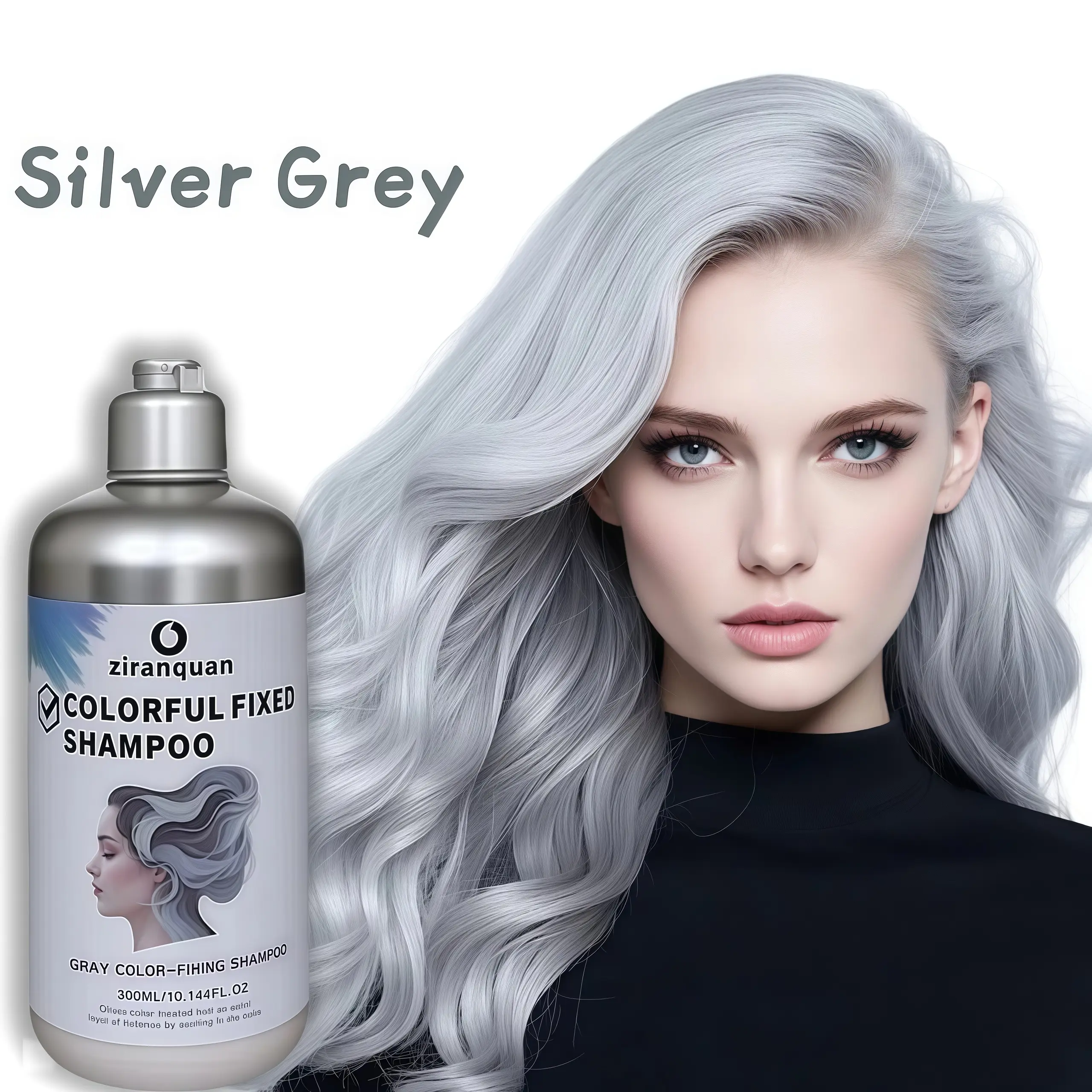 Silver-gray color-locking shampoo that locks in hair color; suitable for blonde and light-colored hair，temporary hair dye ,hair natural plant haircare，gray hair Ammonia Free Copper Hair Color polygonum ginseng
