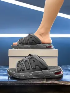 Men's Summer New Soft Anti-Slip PVC Air Cushion Support Sandals, Grey, Footwear, Sporty Design, Suitable for Men and Boys, Comfortable and Durable