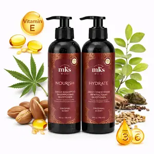 Best Salon Quality Shampoo & Conditioner for Hair Growth, Itchy Scalp, Oily, Curly, Frizzy & Damaged Hair | MKS Eco Nourish + Hydrate Duo