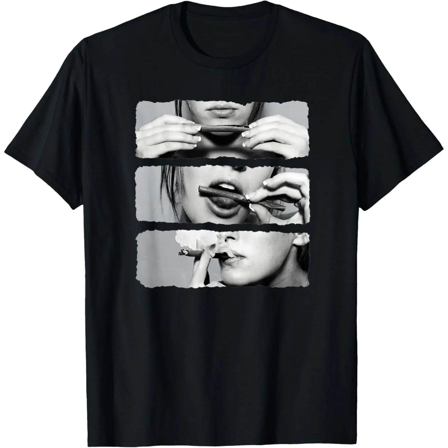 100% Cotton Girls Love Blunts Red Lips Smoking Blunt Funny Tee Womens T-Shirt