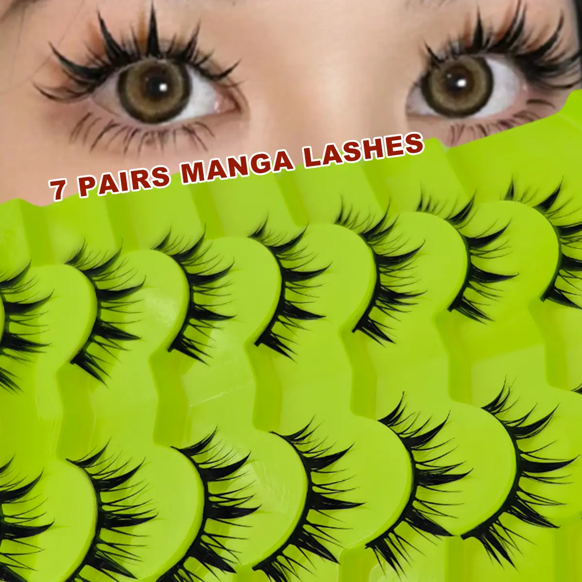 7 Pairs Manga Lashes Natural Anime Eyelashes, DIY Extension Strip Lashes for Daily Makeup, Reusable Cosmetic False Lashes, Perfect for Everyday Use