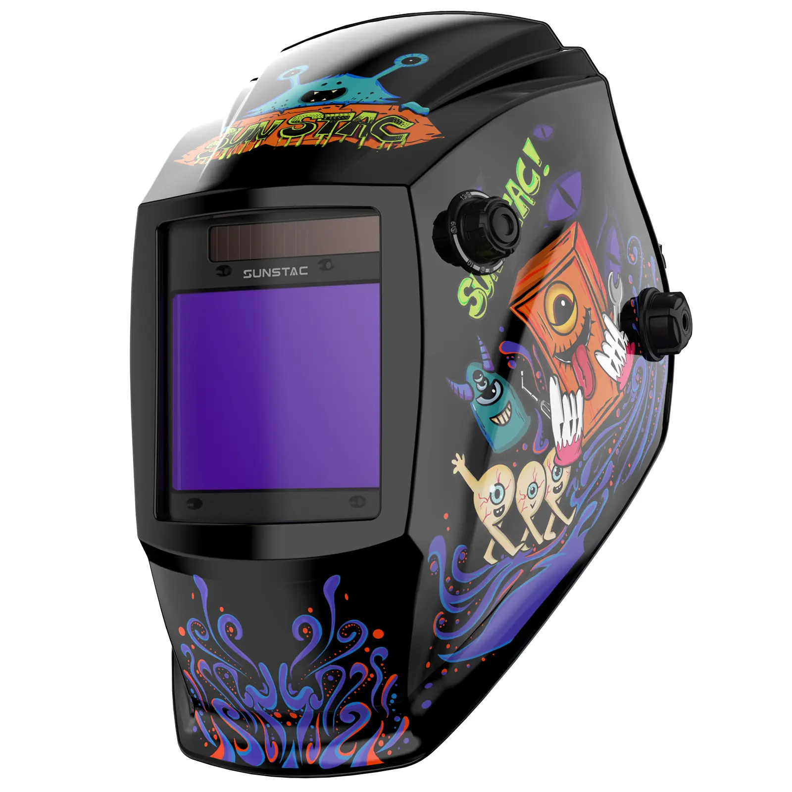 SS-A800D Auto Darkening Welding Helmet, 3.94"x3.27" Large True Color Viewing Screen, 4 Arc Sensor Wide Shade 4/5-13 for MIG, TIG, Stick Welding & Plasma Cutting