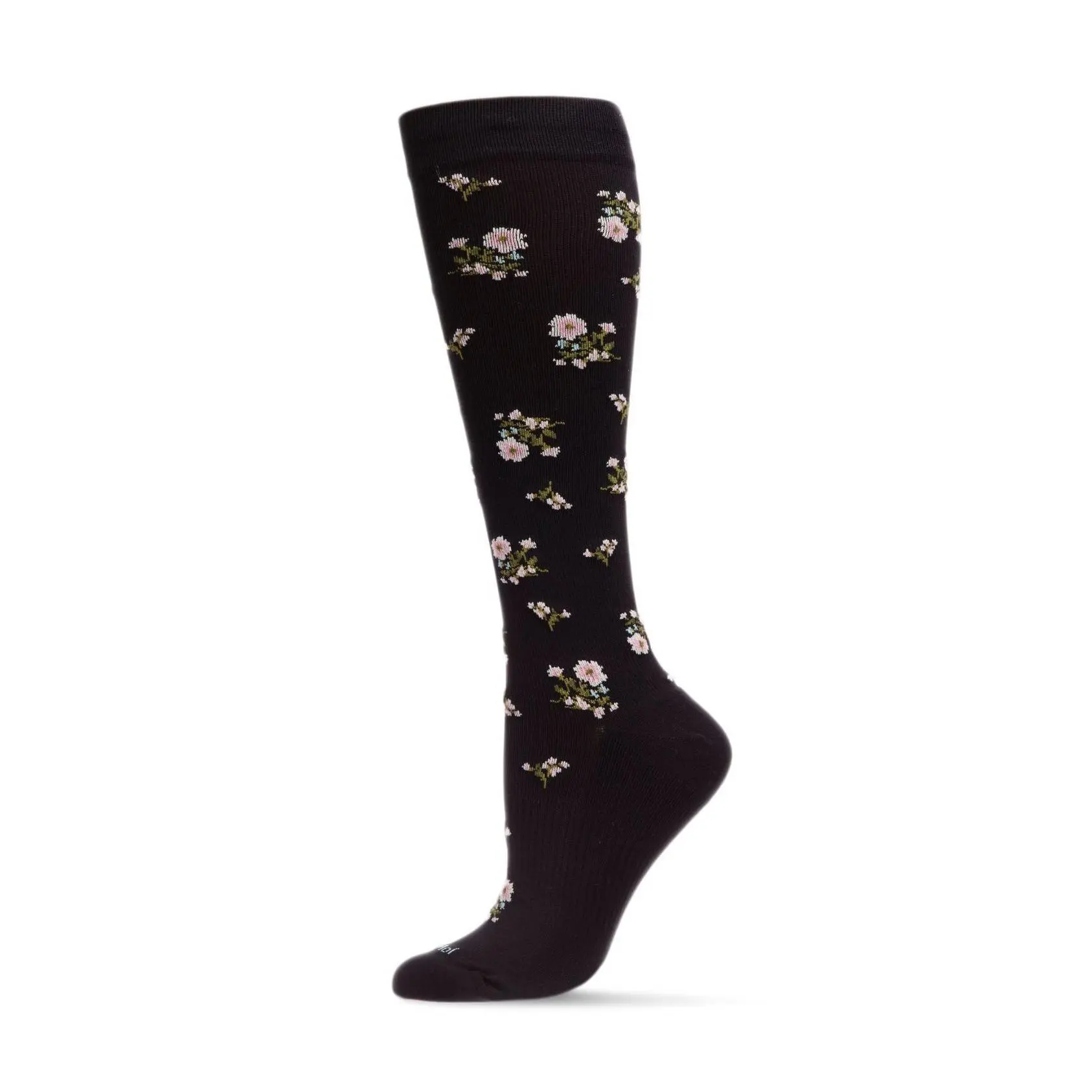 MeMoi Ditsy Floral Nylon Blend Graduated Compression Socks