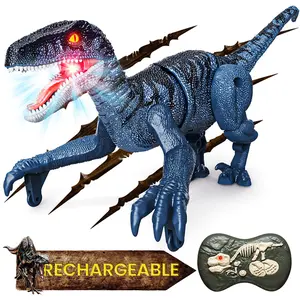 Remote Control Dragon Toys for Kids, 2.4GHz Robot Walking rc Dinosaur fan Toys, Simulation Velociraptor