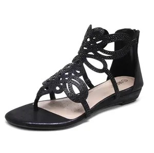 Dream Pairs Women's Gladiator Rhinestones Flat Sandals